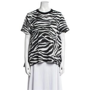Sacai Asymmetric bianco nero top